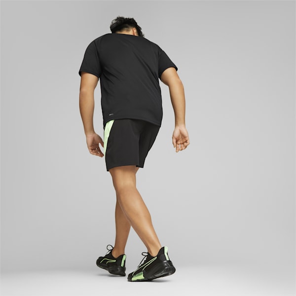 PUMA FIT 7" Stretch Woven Men's Training Shorts, PUMA Black-Fizzy Lime, extralarge-AUS
